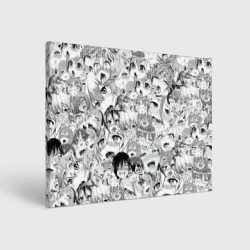 Холст прямоугольный Ahegao monochrome паттерн