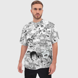 Мужская футболка oversize 3D Ahegao monochrome - фото 2