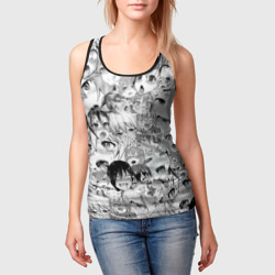 Женская майка 3D Ahegao monochrome паттерн - фото 2