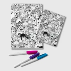 Блокнот Ahegao monochrome паттерн