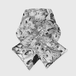 Шарф-пуховик 3D Ahegao monochrome паттерн