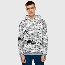 Мужская толстовка 3D Ahegao monochrome паттерн - фото 2