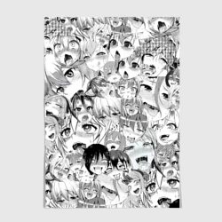 Постер Ahegao monochrome паттерн