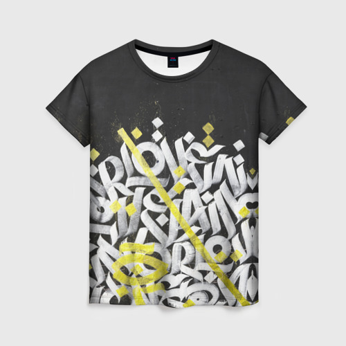 Женская футболка 3D с принтом GRAFFITY, вид спереди #2