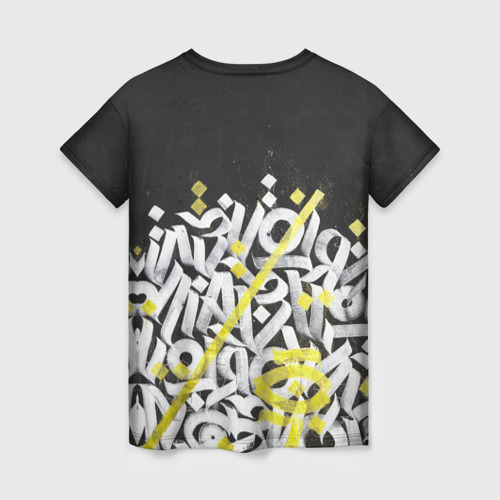 Женская футболка 3D с принтом GRAFFITY, вид сзади #1