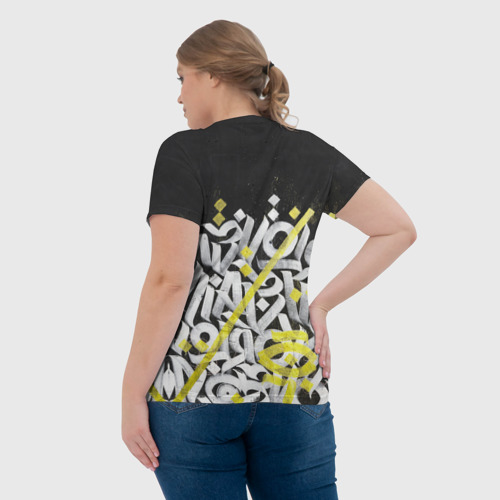 Женская футболка 3D с принтом GRAFFITY, вид сзади #2