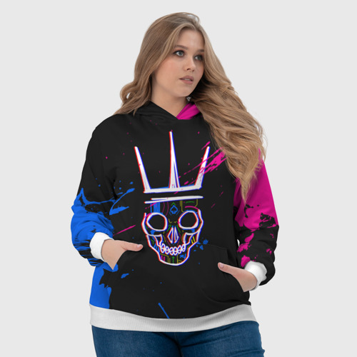 Женская толстовка 3D Watch Dogs Legion skull, цвет 3D печать - фото 6