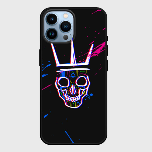 Чехол для iPhone 14 Pro Max с принтом Watch Dogs Legion skull, вид спереди #2