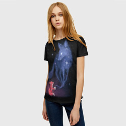 Женская футболка 3D Лиса и ее дух - фото 2