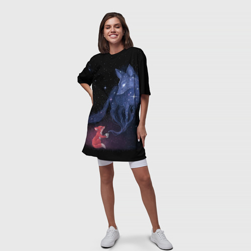 Платье-футболка 3D Лиса и ее дух, цвет 3D печать - фото 5