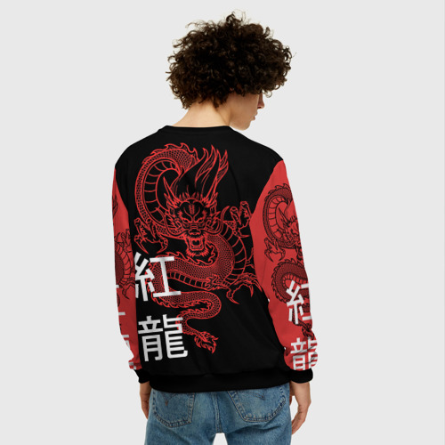 Мужской свитшот 3D+ Красный дракон, цвет черный - фото 4