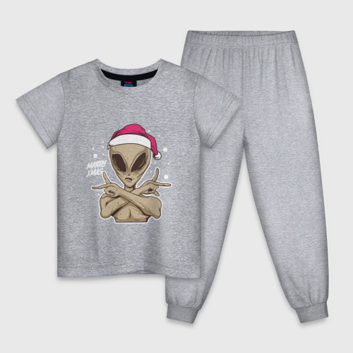 Детская пижама хлопок Alien Santa, цвет меланж