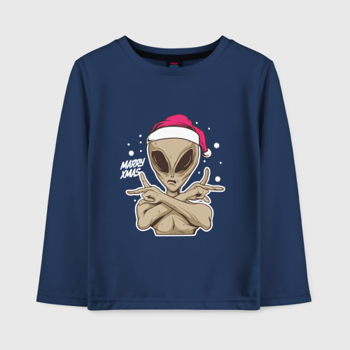 Детский лонгслив хлопок Alien Santa