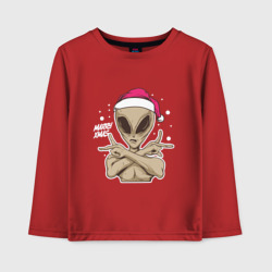 Детский лонгслив хлопок Alien Santa