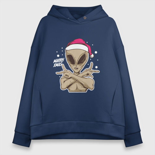 Женское худи Oversize хлопок Alien Santa