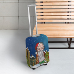 Чехол для чемодана 3D Уставший Санта - фото 2