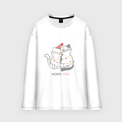 Мужской лонгслив oversize хлопок Merry Cat