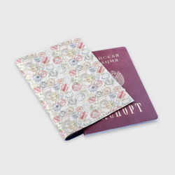 Обложка для паспорта матовая кожа Со штампами стран мира - фото 2