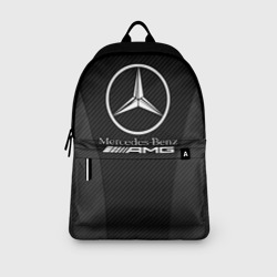 Рюкзак с принтом Mercedes-Benz для любого человека, вид спереди №3. Цвет основы: белый