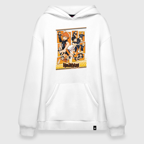 Худи SuperOversize хлопок Karasuno, цвет белый