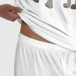 Пижама с принтом Новогодний Бигль для мужчины, вид на модели спереди №4. Цвет основы: белый