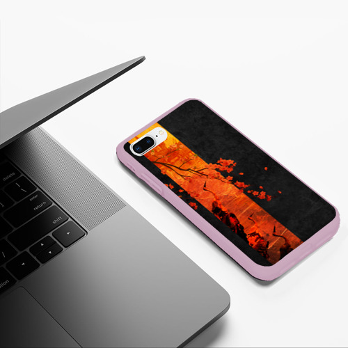 Чехол для iPhone 7Plus/8 Plus матовый Цапля, цвет розовый - фото 5