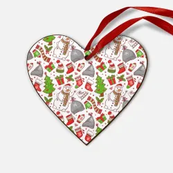 Деревянная игрушка Сердце Новогодний фон