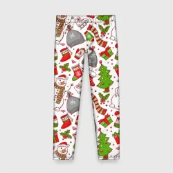 Детские леггинсы 3D Новогодний фон