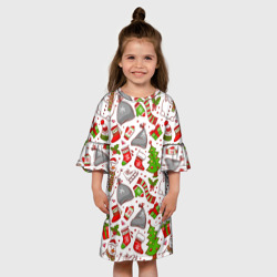 Детское платье 3D Новогодний фон - фото 2