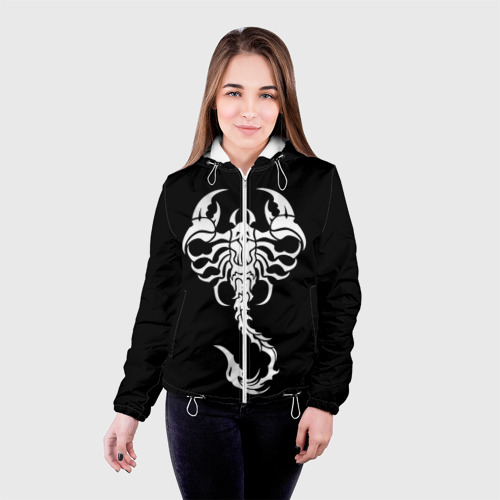 Женская куртка 3D Скорпион, цвет белый - фото 3