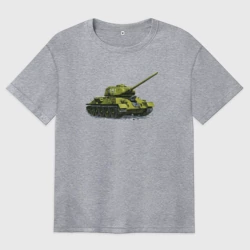 Женская футболка хлопок Oversize Танк П-81