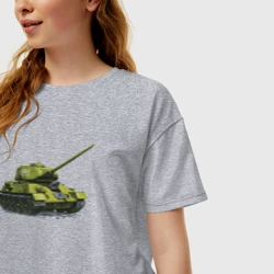 Женская футболка хлопок Oversize Танк П-81 - фото 2