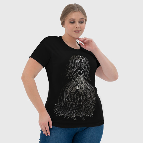 Женская футболка 3D Девушка - призрак - фото 6