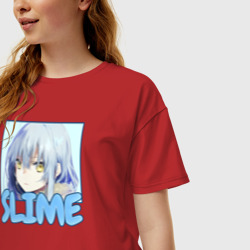 Женская футболка хлопок Oversize Slime - фото 2