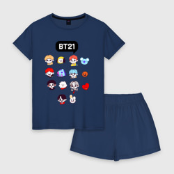 Женская пижама с шортиками хлопок BTS / BT21