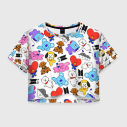 Женская футболка Crop-top 3D BTS BT21