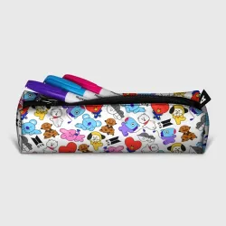 Пенал школьный 3D BTS BT21 паттерн персонажи-маскоты БТС - фото 2