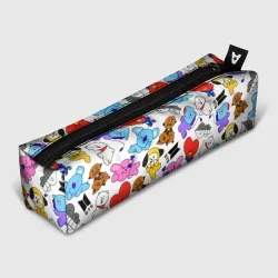 Пенал школьный 3D BTS BT21 паттерн персонажи-маскоты БТС