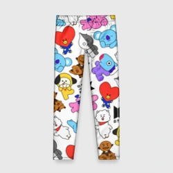 Детские леггинсы 3D BTS BT21 паттерн персонажи-маскоты БТС