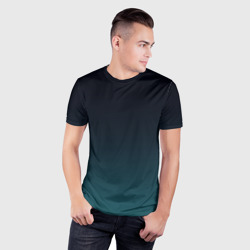 Мужская футболка 3D Slim Градиент темно-зеленый - фото 2