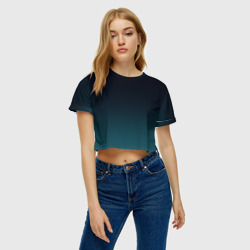 Женская футболка Crop-top 3D Градиент темно-зеленый - фото 2