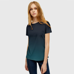 Женская футболка 3D Градиент темно-зеленый - фото 2