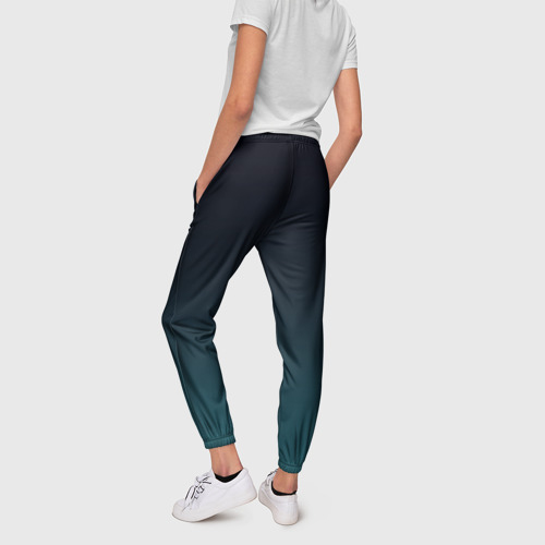 Женские брюки 3D Градиент темно-зеленый, цвет 3D печать - фото 4