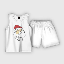 Детская пижама с шортами хлопок С Новым годом дед Мороз