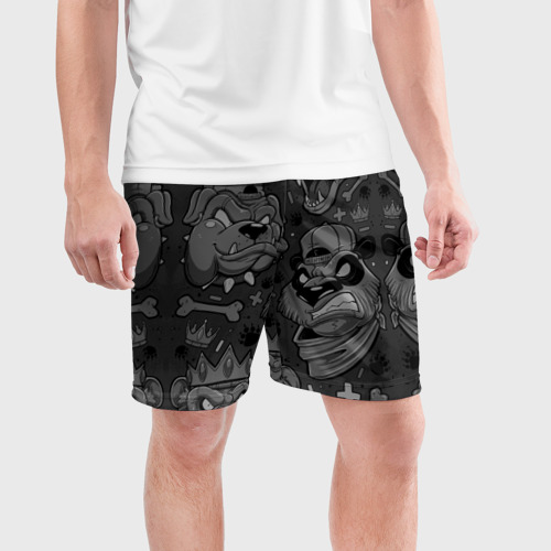 Мужские шорты спортивные CRAZY ANIMALS, цвет 3D печать - фото 3