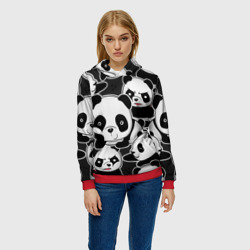 Женская толстовка 3D Смешные панды паттерн - фото 2