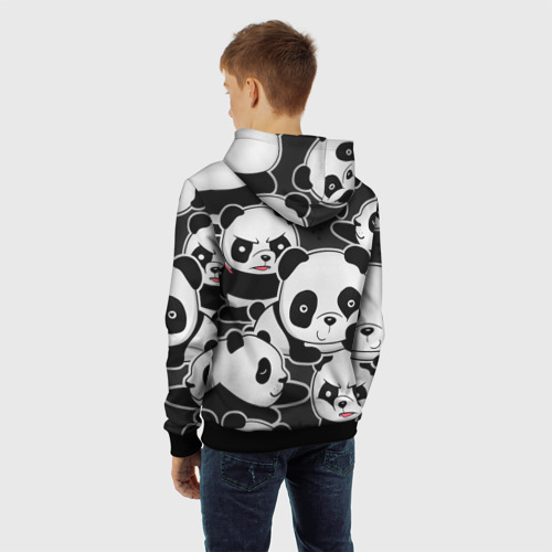 Детская толстовка 3D Смешные панды, цвет черный - фото 7