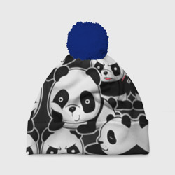 Шапка 3D c помпоном Смешные панды