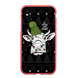 Чехол для iPhone XS Max матовый Be merry and bright