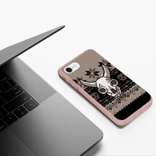 Чехол для iPhone 7/8 матовый с принтом Свитер с черепом быка, фото #5